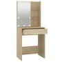 Tocador con LED color roble Sonoma 60x40x140 cm de vidaXL, Tocadores para dormitorios - Ref: Foro24-808831, Precio: 112,14 €,...