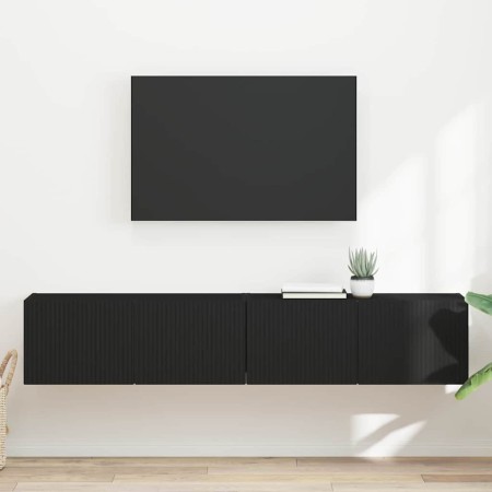 Mueble de TV Montado en la Pared 2 pcs Negro 60 x 31 x 29.5 cm en Muebles TV | Comprar online en Foru.es