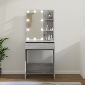 Tocador con LED color gris Sonoma 60x40x140 cm de vidaXL, Tocadores para dormitorios - Ref: Foro24-820443, Precio: 112,30 €, ...