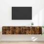 Mueble de TV Montado en la Pared 2 pcs Roble ahumado en Muebles TV | Comprar online en Foru.es