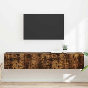 Mueble de TV Montado en la Pared 2 pcs Roble ahumado en Muebles TV | Comprar online en Foru.es