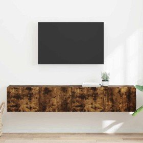 Mueble de TV Montado en la Pared 2 pcs Roble ahumado en Muebles TV | Comprar online en Foru.es