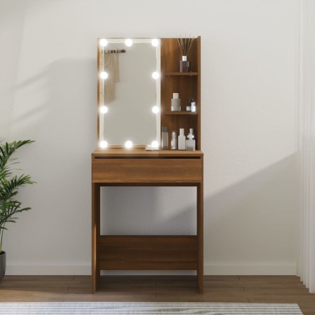 Tocador con LED marrón roble 60x40x140 cm de vidaXL, Tocadores para dormitorios - Ref: Foro24-820444, Precio: 101,01 €, Descu...