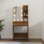 Tocador con LED marrón roble 60x40x140 cm de vidaXL, Tocadores para dormitorios - Ref: Foro24-820444, Precio: 101,01 €, Descu...