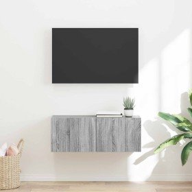 Mueble de TV Montado en la Pared Gris Sonoma 60 x 31 x 29.5 cm en Muebles TV | Comprar online en Foru.es