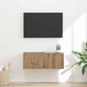 Mueble de TV Montado en la Pared Roble Artesanal en Muebles TV | Comprar online en Foru.es