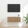 Mueble de TV Montado en la Pared Roble Artesanal en Muebles TV | Comprar online en Foru.es