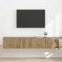 Mueble de TV Montado en la Pared 2 pcs Roble Artesanal en Muebles TV | Comprar online en Foru.es