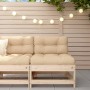 Sofá central con cojines madera maciza de pino de vidaXL, Sofás modulares de exterior - Ref: Foro24-825548, Precio: 76,58 €, ...