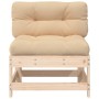 Sofá central con cojines madera maciza de pino de vidaXL, Sofás modulares de exterior - Ref: Foro24-825548, Precio: 76,58 €, ...