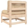 Sofá central con cojines madera maciza de pino de vidaXL, Sofás modulares de exterior - Ref: Foro24-825548, Precio: 76,58 €, ...