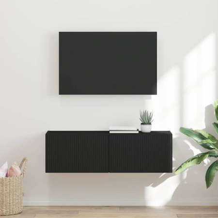 Mueble de TV Montado en la Pared Negro 60 x 31 x 29.5 cm en Muebles TV | Comprar online en Foru.es