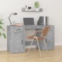 Escritorio con armario contrachapada gris hormigón de vidaXL, Escritorios - Ref: Foro24-3185435, Precio: 159,21 €, Descuento: %
