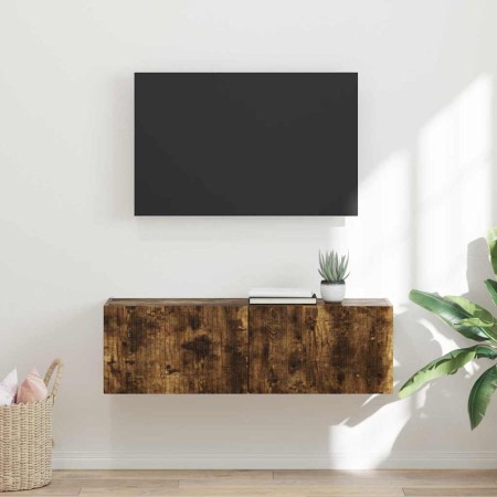 Mueble de TV Montado en la Pared Roble ahumado en Muebles TV | Comprar online en Foru.es