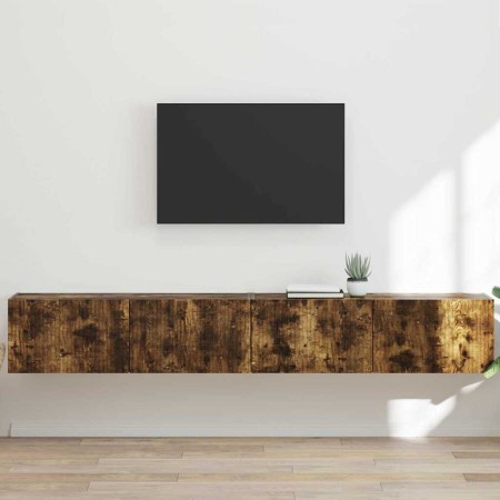 Mueble de TV Montado en la Pared 2 pcs Roble ahumado en Muebles TV | Comprar online en Foru.es