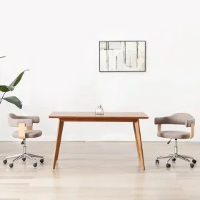 Sillas comedor giratorias 2 uds madera curvada tela gris taupe de vidaXL, Sillas de comedor - Ref: Foro24-3054905, Precio: 29...