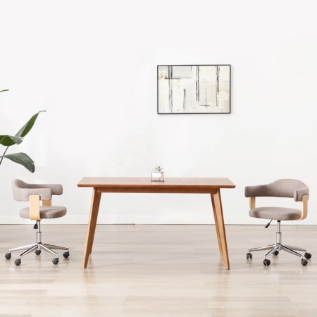 Sillas comedor giratorias 2 uds madera curvada tela gris taupe de vidaXL, Sillas de comedor - Ref: Foro24-3054905, Precio: 30...