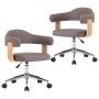 Sillas comedor giratorias 2 uds madera curvada tela gris taupe de vidaXL, Sillas de comedor - Ref: Foro24-3054905, Precio: 30...