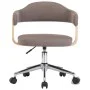 Drehbare Esszimmerstühle, 2 Stück, gebogenes Holz, grau-taupefarbener Stoff von vidaXL, Essstühle - Ref: Foro24-3054905, Prei...