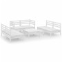 Juego de muebles de jardín 7 piezas madera maciza pino blanco en Conjuntos de jardín | Comprar online en Foru.es
