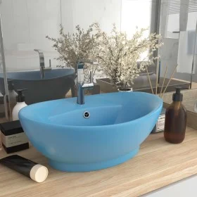 Lavabo lujoso con rebosadero cerámica azul claro 58,5x39 cm de vidaXL, Lavabos - Ref: Foro24-146934, Precio: 68,69 €, Descuen...