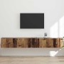 Mueble de TV Montado en la Pared 2 pcs Madera Vieja en Muebles TV | Comprar online en Foru.es
