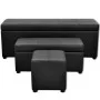 Black indoor trunk bench with stool, 3 units by vidaXL, Benches for halls and storage - Ref: Foro24-241106, Price: 229,94 €, ...