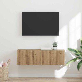 Mueble de TV Montado en la Pared Roble Artesanal en Muebles TV | Comprar online en Foru.es