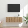 Mueble de TV Montado en la Pared Roble Artesanal en Muebles TV | Comprar online en Foru.es