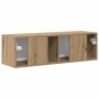 Mueble de TV Montado en la Pared Roble Artesanal en Muebles TV | Comprar online en Foru.es