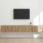 Mueble de TV Montado en la Pared 2 pcs Roble Artesanal en Muebles TV | Comprar online en Foru.es