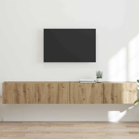 Mueble de TV Montado en la Pared 2 pcs Roble Artesanal en Muebles TV | Comprar online en Foru.es