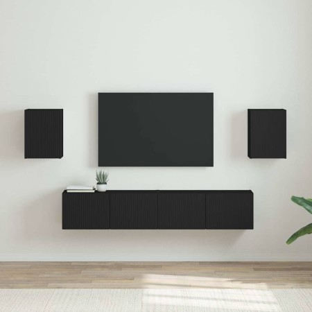 Mueble de TV Montado en la Pared 2 pcs Negro 30 x 31 x 40 cm en Muebles TV | Comprar online en Foru.es