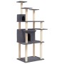 Rascador para gatos con postes de sisal gris oscuro 166 cm de vidaXL, Mobiliario para gatos - Ref: Foro24-171725, Precio: 78,...