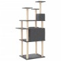 Rascador para gatos con postes de sisal gris oscuro 166 cm de vidaXL, Mobiliario para gatos - Ref: Foro24-171725, Precio: 78,...