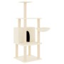Rascador para gatos con postes de sisal color crema 132 cm de vidaXL, Mobiliario para gatos - Ref: Foro24-171726, Precio: 56,...