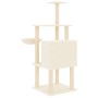 Rascador para gatos con postes de sisal color crema 132 cm de vidaXL, Mobiliario para gatos - Ref: Foro24-171726, Precio: 56,...