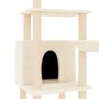 Rascador para gatos con postes de sisal color crema 132 cm de vidaXL, Mobiliario para gatos - Ref: Foro24-171726, Precio: 56,...
