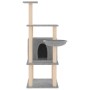 Rascador para gatos con postes de sisal gris claro 132 cm de vidaXL, Mobiliario para gatos - Ref: Foro24-171727, Precio: 45,6...