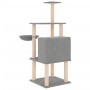 Rascador para gatos con postes de sisal gris claro 132 cm de vidaXL, Mobiliario para gatos - Ref: Foro24-171727, Precio: 45,6...