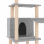 Rascador para gatos con postes de sisal gris claro 132 cm de vidaXL, Mobiliario para gatos - Ref: Foro24-171727, Precio: 45,6...