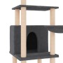 Rascador para gatos con postes de sisal gris oscuro 132 cm de vidaXL, Mobiliario para gatos - Ref: Foro24-171728, Precio: 56,...