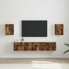Mueble de TV Montado en la Pared 2 pcs Roble ahumado en Muebles TV | Comprar online en Foru.es
