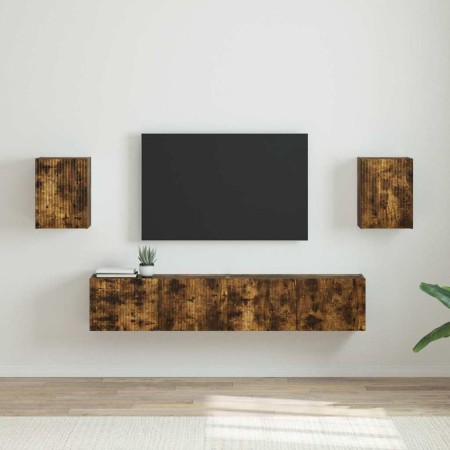 Mueble de TV Montado en la Pared 2 pcs Roble ahumado en Muebles TV | Comprar online en Foru.es