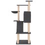 Rascador para gatos con postes de sisal gris oscuro 143 cm de vidaXL, Mobiliario para gatos - Ref: Foro24-171731, Precio: 55,...