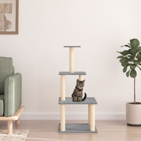 Rascador para gatos con postes de sisal gris claro 111 cm de vidaXL, Mobiliario para gatos - Ref: Foro24-171733, Precio: 39,7...