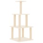 Rascador para gatos con postes de sisal color crema 111 cm de vidaXL, Mobiliario para gatos - Ref: Foro24-171732, Precio: 39,...