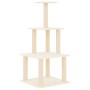 Rascador para gatos con postes de sisal color crema 111 cm de vidaXL, Mobiliario para gatos - Ref: Foro24-171732, Precio: 39,...