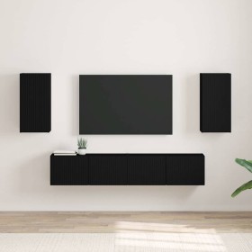 Mueble de TV Montado en la Pared 2 pcs Negro 30 x 31 x 60 cm en Muebles TV | Comprar online en Foru.es