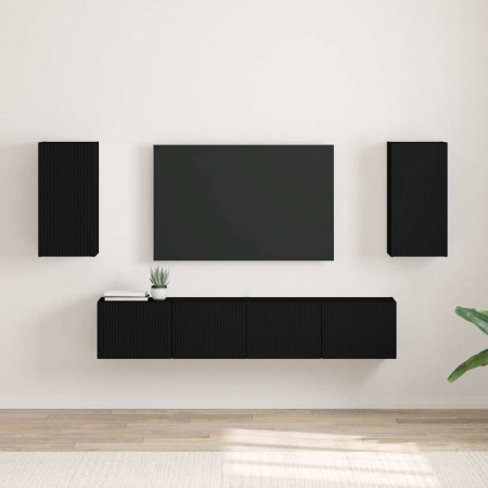 Mueble de TV Montado en la Pared 2 pcs Negro 30 x 31 x 60 cm en Muebles TV | Comprar online en Foru.es